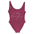 Miniatyrbillede 1 af 5: S-3xl Print Team Bride Badetøj i ét stykke Kvinder Badetøj Polterabend Badetøj Sommer Strandtøj Badedragt vinrød2 wine red2 XL