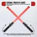 Pikkukuva 4 / 5: 2 kpl 53 cm Signal Trafiksäkerhet LED-valot Liikenneohjaussauvat pysäköinninohjaajille