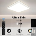 Miniatyrbillede 2 af 5: LED Loftlampe 36W Dæmpbar - 3 Farvetemperaturer, Timer, Nattilstand - Til Soveværelse, Badeværelse, Køkken - Hvid 30x30cm [Energiklasse E]