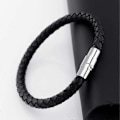 Miniatyrbillede 5 af 5: Moderigtigt læderrebsflettet spærmearmbånd Bangle Wrap Smykker Gave til kvinder mænd piger drenge