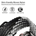Miniatyrbillede 4 af 5: Justerbar Vævet Nylon iWatch Rem (42/44/45mm, Gradient Sort)