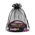 Miniatyrbillede 3 af 3: 100 stk 12,7 x 17,8 cm Sorte Organza Gaveposer, Mesh
