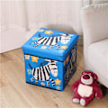 Miniatyrbillede 2 af 5: Foldbar tegneserie opbevaringsskammel med aftageligt låg, sød fodskammel, sæde opbevaringskube/boks/beholdere til hjemmet, soveværelset, kollegiet (blå zebra)
