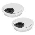 Miniatyrbilde 1 av 5: 2 stk bordgjennomføring skrivebord kabelhull sinklegering topplokk 58mm