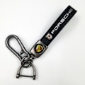 Miniatyrbillede 1 af 6: Personlig bilnøglering i metal med logo - Lædernøglering til mænd public public Silver Hardware
