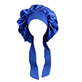 Miniatyrbillede 1 af 5: Silke Bonnet Naturligt krøllet hår Sove Satin Bonnet navy
