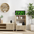 Miniatyrbild 4 av 5: Stor digital väggklocka, stor digital väggklocka med temperatur och luftfuktighet, digital väggklocka med LED-siffror för sovrum, kontor, tydlig R