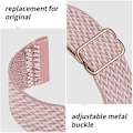Miniatyrbilde 2 av 4: 4-pakning Elastisk Nylonbånd Kompatibelt med Fitbit Versa 3 / Fitbit Sense, Justerbart Elastisk Stoff Smartklokke Sportsbånd (Svart/Rose Rosa/Hvit/S{F2}