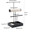 Miniatyrbillede 5 af 5: Elegant Antik Bronze T-formet 3-lags Smykkeudstillingsstativ til