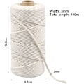 Miniatyrbild 3 av 5: 100 m Vitt Makramé Bomullsrep, 3 mm Jute Bomullsgarn, Bomullsmakramétråd, Snöre, Flätat Repgarn för Presentinslagning Stickning Dekoration-FQ5-