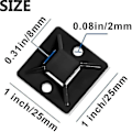 Miniatyrbillede 2 af 5: Kabelbinder Fastgørelse 1\"/25 mm Lille Sort Firkantet Selvklæbende Fastgørelse 100 Styk