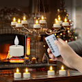 Miniatyrbillede 3 af 5: PChero Genopladelige LED Varmelys 12-pak - Fjernbetjening & Timer til Fest/Dekoration 12 stk. med opladningsbase