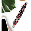 Miniatyrbillede 5 af 5: MEFEO Scrunchies kompatible med Fitbit Inspire 2 Remme/Inspire Sort/Rød Blomst (Small, Sort/Rød Blomst)