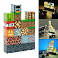 Miniatyrbilde 3 av 3: 16 stk. Minecraft Byggekloss Lampe Skrivebordslampe Spleiselampe DIY