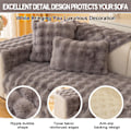 Miniatyrbillede 3 af 5: Kanin Plys Sofa Overtræk L Form 1/2/3/4 Sæders Sofa Overtræk Hjørnesofa U Form, 2023 Nyt Universal Skridsikkert Sofa Beskyttelse, Super Blød Sofa grå grey 70*150cm