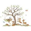 Miniatyrbild 1 av 5: Väggdekaler djur skog väggdekorationer väggdekaler barn cerf räv tall för barnrum barnkammare-XF12-