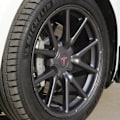 Miniatyrbillede 4 af 5: stk. mat sort rød Tesla Model 3 hjulkapsler{F2]