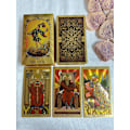Miniatyrbillede 1 af 5: Gyldne Tarot 12x7cm Engelsk kortspil Klassisk for begyndere med farvet papir Guidebog Højkvalitets læringskort Runer Spådom A200