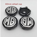 Miniatyrbillede 1 af 5: 4 stk Mg Logo 56mm 60mm Bilhjul Centerdæksel Navkapsel Harpiks Badge Emblem Dekal Styling Tilbehør, 60mm Sort Kapsel 2