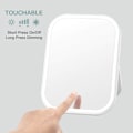 Miniatyrbild 4 av 5: LED-belyst sminkspegel fickspegel bordspegel sminkspegel med touch-förvaringsknapp hopfällbar spegel 180° justerbar batterikabel för