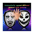 Miniatyrbillede 2 af 4: Bluetooth LED Lysende Festmaske Halloween Jul DIY Animation Tekst Kærlighed Prank Koncert Robot Ansigt LED Maske
