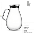 Miniatyrbillede 5 af 5: 2500 ml glaskaraffel med låg, smuk letvægts drikkekande med håndtag perfekt til kolde dage