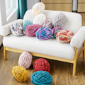 Miniatyrbillede 4 af 5: 2 stk Chunky Knit Chenille Garn til Håndstrikning af Tæpper, Super Blødt Stort Jumbo Tæppe Garn (Beige)