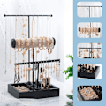Miniatyrbillede 2 af 5: Elegant Antik Bronze T-formet 3-lags Smykkeudstillingsstativ til
