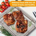 Miniatyrbillede 6 af 9: Bagekurv i rustfrit stål til airfryer ovn udendørs 1pc Solid Color