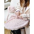 Miniatyrbillede 2 af 3: Tyk strikket chenillegarn til håndlavede tæpper, supersoft, stort jumbo-garn Light Pink