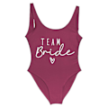 Miniatyrbillede 1 af 5: S-3xl Print Team Bride Badedragt i ét stykke Kvinder Badetøj Polterabend Badedragt Sommer Strandtøj Badedragt vinrød wine red L