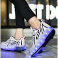 Miniatyrbilde 2 av 5: Barn LED USB Oppladbare Enkle Hjul Skøytesko hvit og svart white and black 37