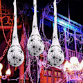 Miniatyrbillede 1 af 2: 3 stk Halloween Lysende Spider Ægposer Spindelvæv Halloween Indendørs Udendørs Havegård Træ Hængende Pynt Dekorationer