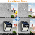Miniatyrbild 5 av 5: Solcellslampor för utomhusbruk, rörelsesensor [2-pack 144 LED]
