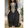 Miniatyrbillede 2 af 5: YouKD Kaftan med blomsterbroderi, boheme strandkjole, bikini-coverup, lang strandkaftan til kvinder-XF11-
