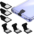 Pikkukuva 1 / 5: (6 kpl, Musta) Type C -portin pölysuojus, USB C -pölysuojus puhelimelle, Type-C -latausportin silikoninen pölysuojus
