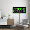 Miniatyrbild 5 av 5: Stor digital väggklocka, stor digital väggklocka med temperatur och luftfuktighet, digital väggklocka med LED-siffror för sovrum, kontor, tydlig R