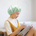 Miniatyrbilde 4 av 4: 2 stk Dusjhette Badehette Vanntett Dusjhette Elastisk Vanntette Dusjhetter for Damer Spa Salong Lilla + Mørk Blå