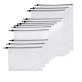 Miniatyrbillede 1 af 3: Pakke med 12 Virgin Cotton Craftposer med lynlås, Makeuptaske til fast kosmetisk opbevaring (Hvid, Mørk Sort Lynlås)