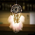 Miniatyrbild 1 av 5: Moonlight Powder Lamp-Drömfångare med fjädrar Dekoration Hängande Prydnad för Sovrum Bil Dekoration