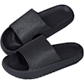 Miniatyrbillede 1 af 4: Slides Sandaler Sållængde 26cm Sort Kvinders tøfler Mænds sommersandaler Anti-slip bad Brusebad plastik tøffel swimmingpool Strand Tyk-sålet