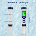 Miniatyrbillede 4 af 5: 5-i-1 Elektronisk PH-Meter Tester, PH-Meter med Baggrundsbelyst LCD-Skærm, Vandkvalitetstester til Test af PH/TDS/EC/Temperatur/Salinitet, til Drikkevand