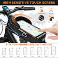 Miniatyrbilde 3 av 5: Vanntett telefonholder, sykkeltelefonholder sykkelveske styretelefonrammeveske sykkel foran scooter MTB elektrisk scooter motorsykkel med berøringsskjerm fo