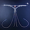 Miniatyrbild 5 av 5: Boho Rhinestone Underkläder Kedja Silver Crystal Trosa Bikini G-String Kroppssmycken Tillbehör för Kvinnor och Flickor