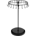 Miniatyrbillede 1 af 5: Roterende Smykkeholder i Sort Metal (23 Kroge) - H34,8 x B20,5 cm - Smykkeudstillingstårn - Holder Halskæder, Armbånd, Ringe og Øreringe