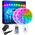 Miniatyrbillede 1 af 2: LED-Strips 10M (5Mx2) Bluetooth LED-Strips RGB LED Soveværelse Multi-Farvet Fleksibel Lysstribe, Styret af Smartphone APP, Synkroniser med Musikrytme