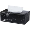 Rektangulär läder servettbox Black