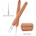 Miniatyrbilde 4 av 5: 3 stk 0,75 mm bambus dreadlock kroker sett med 1 krok, 2 kroker, 3 dreadlock kroker