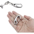 Miniatyrbilde 3 av 5: 4 stk 50mm Klatrekarabinkrok i rustfritt stål Sølv Fjær Snap Hook for Camping, Fotturer eller Båtbruk