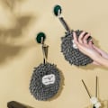 Miniatyrbilde 5 av 5: Grå Mikrofiber Håndkle, Håndkle til Bad, Hengehåndkle, Løveballformet Hengehåndkletørker, Hurtigtørkende Chenille Håndkle for H